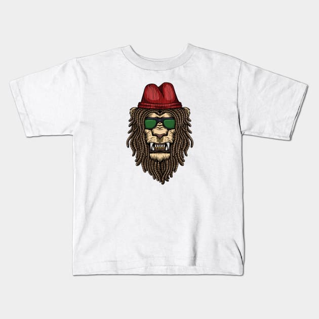 Rasta Lion Head Kids T-Shirt by Utopia Shop